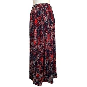 Splash Women's Navy Red Geometric Print Maxi Skirt Size 12